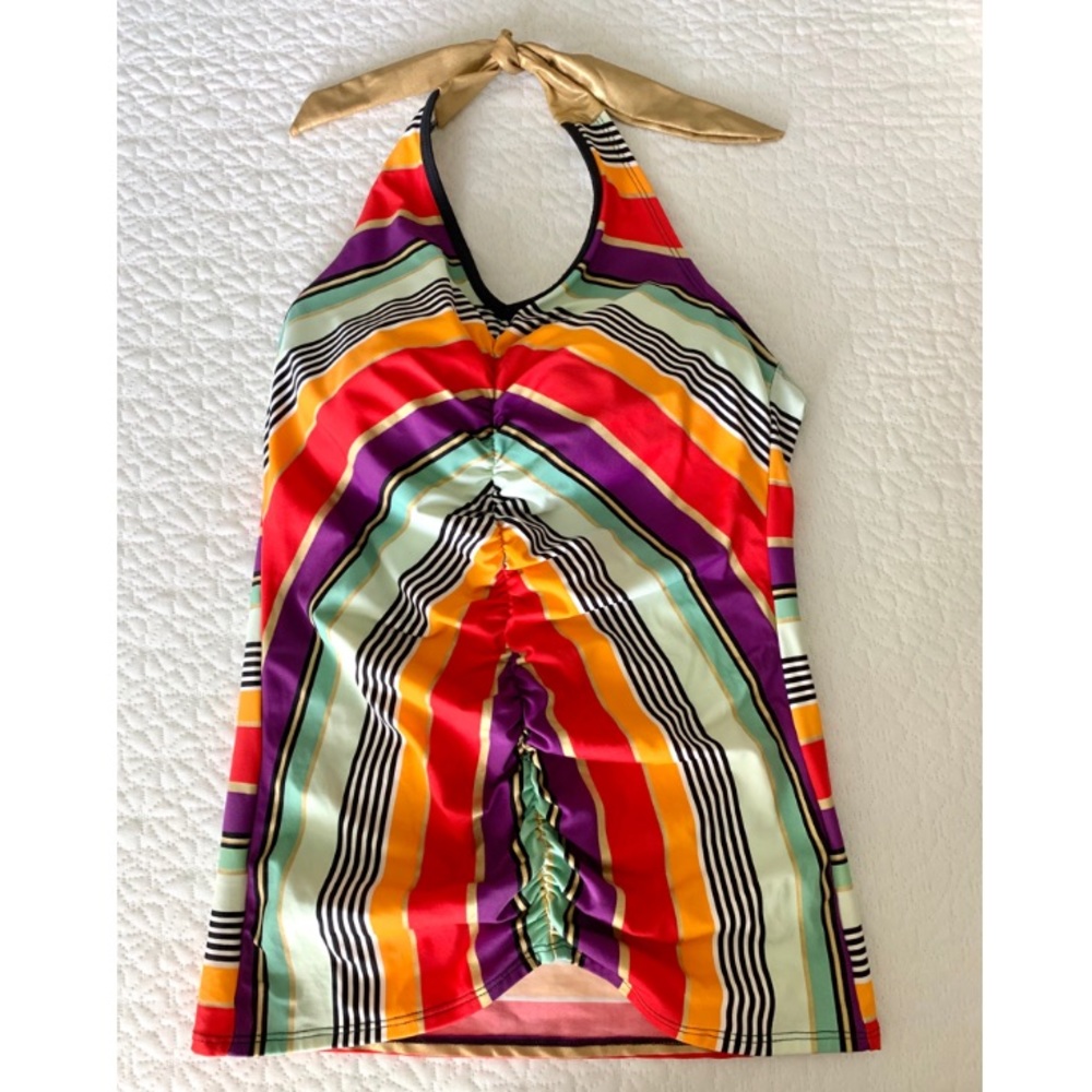 Lime Ricki Halter Tankini Top